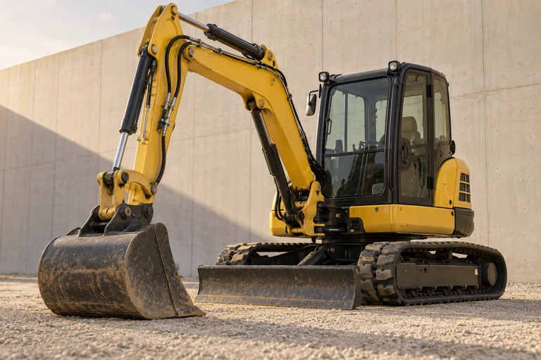 Illustrative excavators scene, not an actual rental model